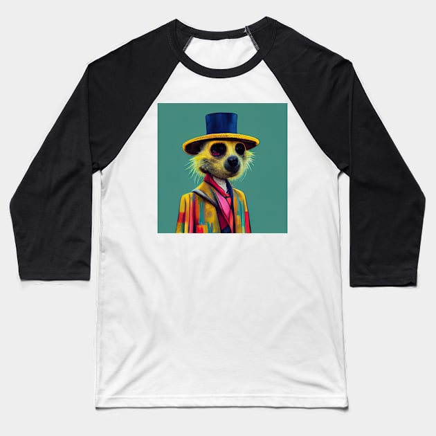 colourful meerkat 06 Baseball T-Shirt by heartyARTworks